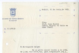 [Carta] 1963 junio 20, Madrid, España [a] Juan Mujica de la Fuente, Lima, Perú