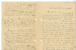 [Carta] 1929 enero 23, Santiago, Chile [a] Juan Mujica de la Fuente