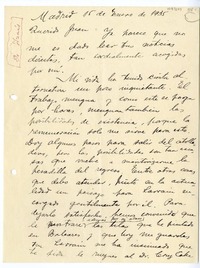 [Carta] 1935 enero 15, Madrid, España [a] Juan Mujica de la Fuente
