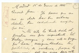 [Carta] 1935 enero 15, Madrid, España [a] Juan Mujica de la Fuente