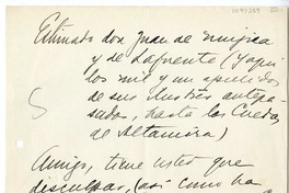[Carta] 1929 julio 29, Santiago, Chile [a] Juan Mujica de la Fuente