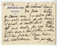 [Tarjeta] [1931] septiembre 15, Santiago, Chile [a] Juan Mujica de la Fuente