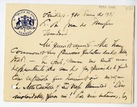 [Tarjeta] 1931 enero 9, Santiago, Chile [a] Juan Mujica de la Fuente, Madrid, España