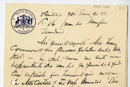 [Tarjeta] 1931 enero 9, Santiago, Chile [a] Juan Mujica de la Fuente, Madrid, España