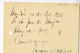 [Carta] 1928 diciembre 21, Madrid, España [a] Juan Mujica de la Fuente
