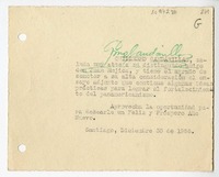 [Tarjeta] 1958 diciembre 30, Santiago, Chile [a] Juan Mujica de la Fuente