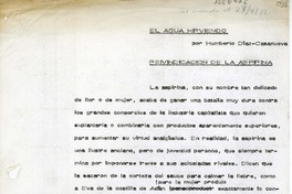 El agua hirviendo: Reivindicación de la aspirina