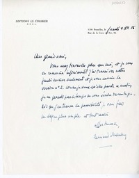 [Carta] 1985 julio 4, Bruxelles, Bélgica [a] Humberto Díaz -Casanueva