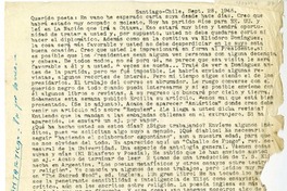 [Carta] 1945 septiembre 28, Santiago, Chile [a] Humberto Díaz-Casanueva