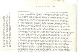 [Carta] 1957 septiembre 11, Nueva York [a] Humberto Díaz-Casanueva