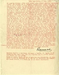 [Carta] 1943 febrero 27, Santiago, Chile [a Mireya]