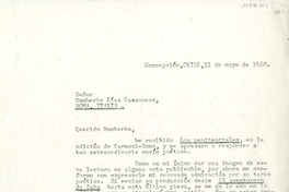 [Carta] 1960 mayo 11, Concepción, Chile [a] Humberto Díaz-Casanueva, Roma, Italia