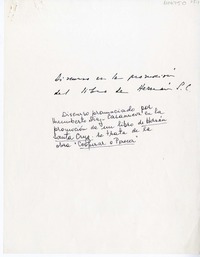 Discurso en la promoción del libro de Hernán Santa Cruz