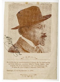 Recuerdo de la manifestación al decano de los autores dramáticos chilenos