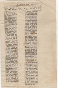 Chateaubriand en Londres