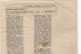 Chateaubriand en Londres