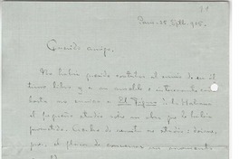 [Cartas] [entre 1915 y 1927] Paris, Francia [a] Pedro Prado