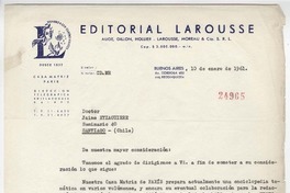 [Carta] 1961 ene. 10, Buenos Aires, Argentina [a] Jaime Eyzaguirre