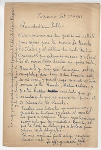 [Carta] 1955 sep. 28, Valparaíso, Chile [al] Director de la Gaceta de Chile