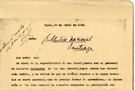 [Carta] 1925 abril 10, Talca, Chile [a] Biblioteca Nacional de Chile