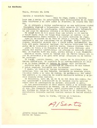 [Carta] 1934 feb. 20, Talca, Chile [a] Homero Arce