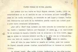 Cuatro poemas de Miguel Araneda