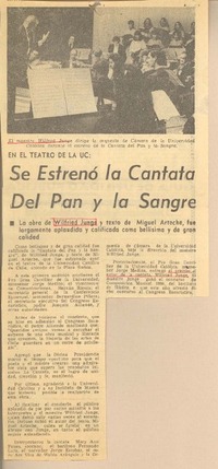 Se estrenó la cantata del pan y la sangre