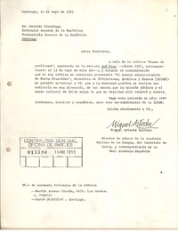 [Carta] 1995 may. 15, Santiago, Chile [a] Osvaldo Iturriaga