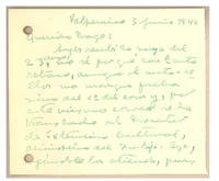 [Tarjeta] 1946 jun. 3, Valparaíso, Chile [a] Gonzalo Drago