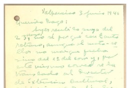 [Tarjeta] 1946 jun. 3, Valparaíso, Chile [a] Gonzalo Drago