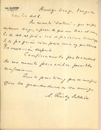 [Carta c.1945], Santiago, Chile [a] Gonzalo Drago