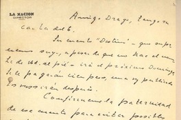 [Carta c.1945], Santiago, Chile [a] Gonzalo Drago