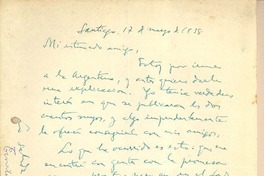 [Carta] 1938 mar. 17, Santiago, Chile [a] Gonzalo Drago