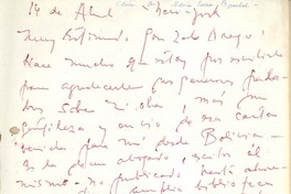 [Carta] c.1970 abr. 14, New York [a] Gonzalo Drago