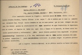 Cartas líricas a una mujer por Carlos Préndez Saldías