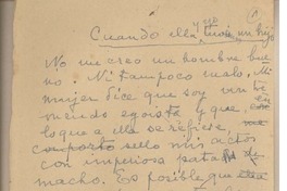 Cuando ella y yo tuvimos un hijo