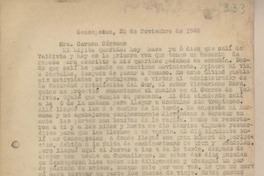 [Carta] 1948 noviembre 20, Concepción, Chile [a] Cármen Cárcamo