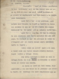 [Carta] 1950 julio 26, Santiago, Chile [a su esposa]