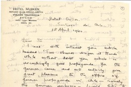 [Carta] 1940 abr. 15, Santiago, Chile [a] Joaquín Edwards Bello