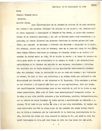 [Carta] 1951 sep. 12, Santiago, Chile [a] Joaquín Edwards Bello