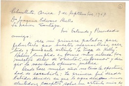 [Carta] 1957 sep. 7, Arica, Chile [a] Joaquín Edwards Bello
