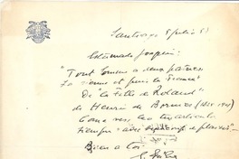 [Carta] 1957 jul. 5 Santiago, Chile [a] Joaquín Edwards Bello