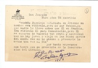 [Tarjeta] 1954, Santiago, Chile [a] Joaquín Edwards Bello