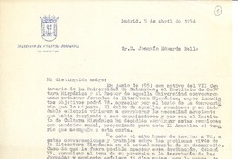 [Carta] 1954 abr. 5, Madrid, España [a] Joaquín Edwards Bello