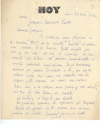 [Carta] 1952 ene. 7, Santiago, Chile [a] Joaquín Edwards Bello