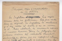 Príncipes, reyes y emperadores en la política