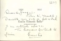 [Tarjeta] 1957, [La Habana, Cuba] [a] Joaquín Edwards Bello