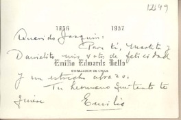 [Tarjeta] 1957, [La Habana, Cuba] [a] Joaquín Edwards Bello