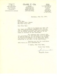 [Carta] 1959 jun. 13, Santiago, Chile [a] Doris Dana, New York