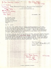 [Carta] 1981 nov. 20, Pennsylvania [a] Everette Larson, Washington, D.C.